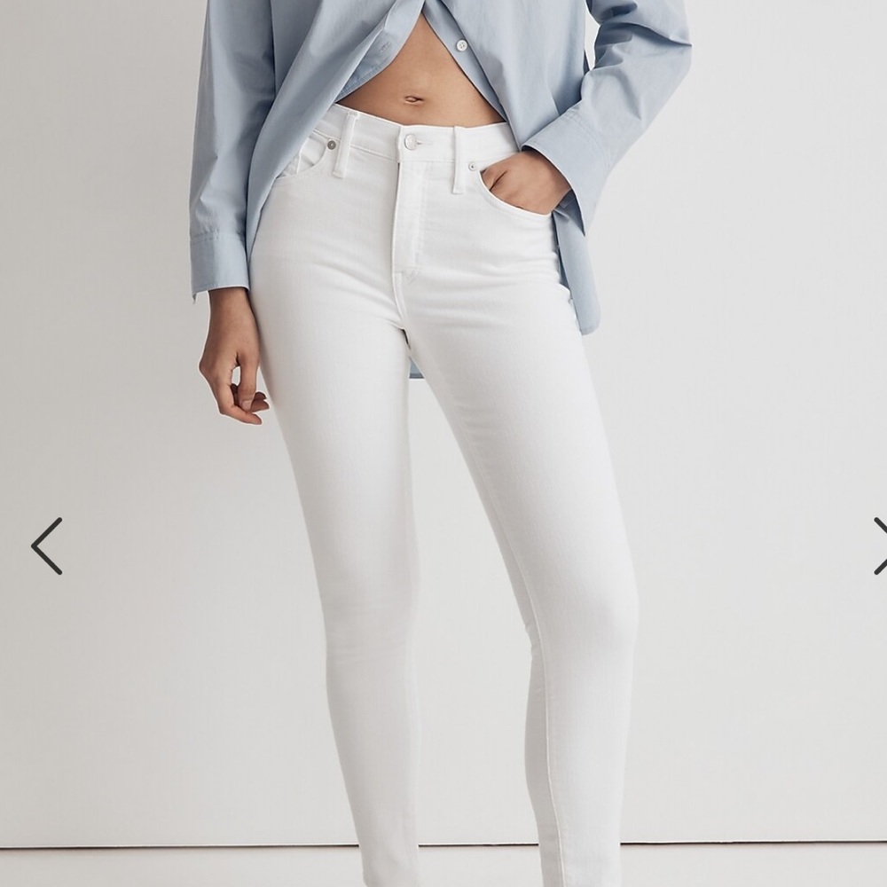 Madewell 9” Mid-Rise Skinny Crop (Pure White) White Skinny Jeans